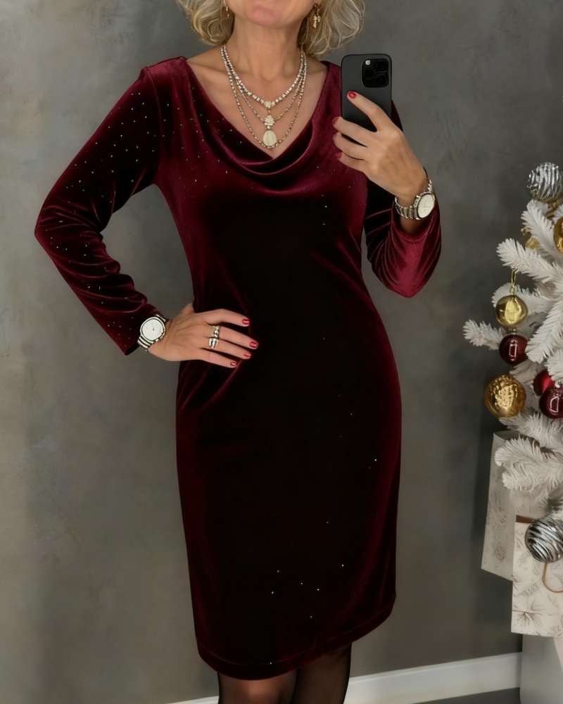 Aubrey - Shimmering Finish Straight-Cut Dress