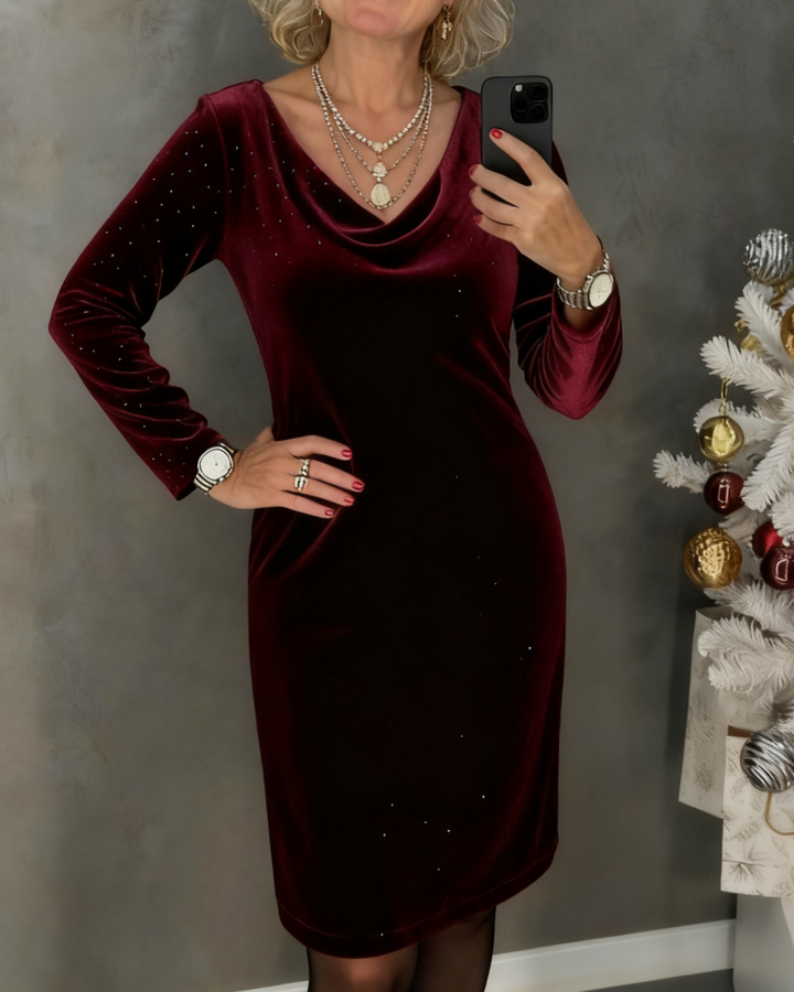 Aubrey - Shimmering Finish Straight-Cut Dress