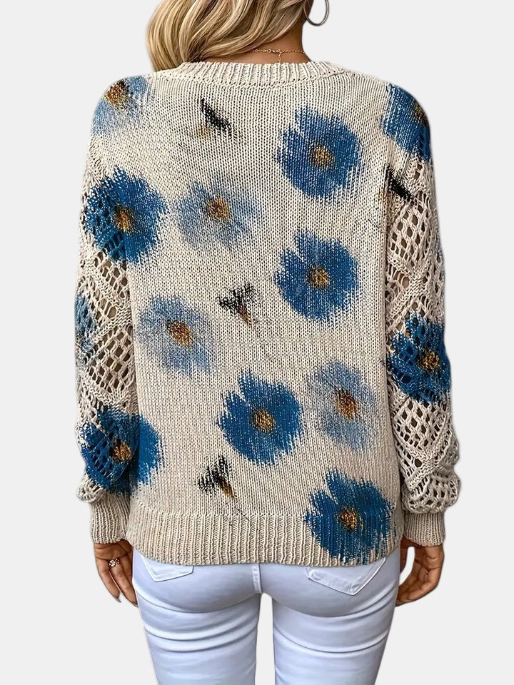 BRIANNA – BLOOMING CHIC KNIT SWEATER