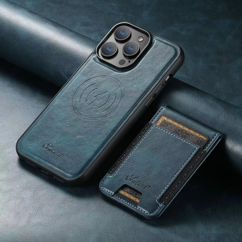 LuxCase Leather Phone Case with Card Slot and Stand – Compatible with iPhone | Azura