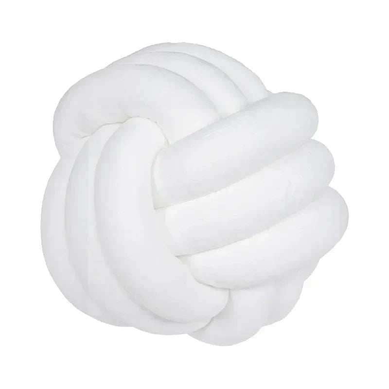 BowLift | Decorative, soft cushion with knotted ball in suede look