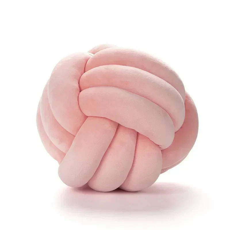 BowLift | Decorative, soft cushion with knotted ball in suede look