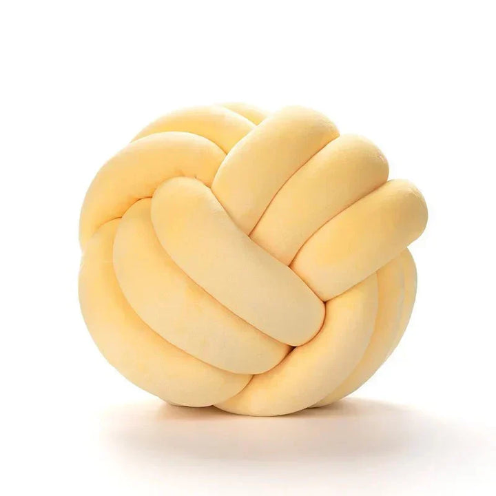 BowLift | Decorative, soft cushion with knotted ball in suede look