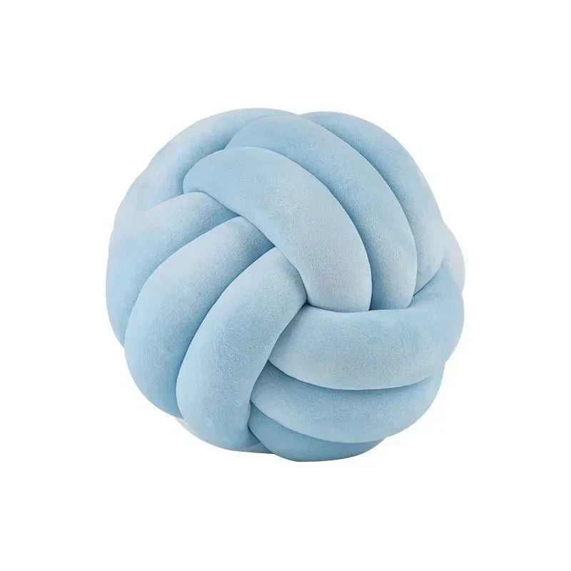 BowLift | Decorative, soft cushion with knotted ball in suede look