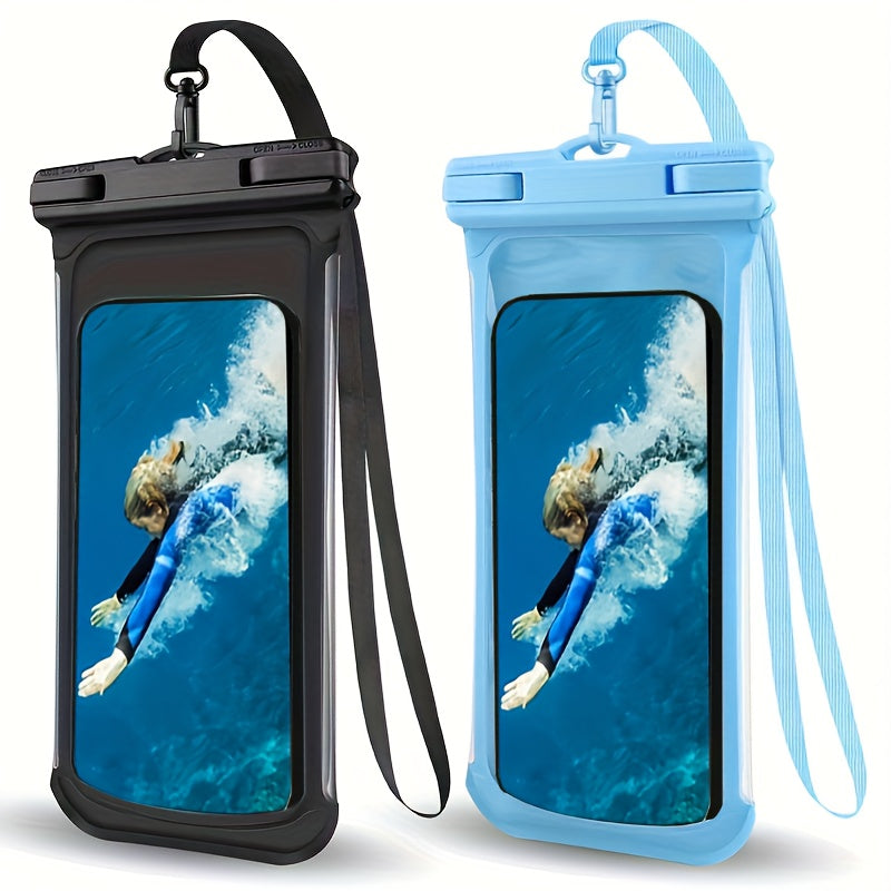 Azura | Waterproof Phone Case with Neck Strap for Beach and Travel – Durable PVC Smartphone Case for 20-32 cm Devices