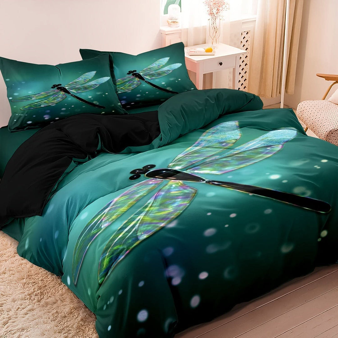 BowLift | Luxury Cotton Satin Dragonfly Bedding Set