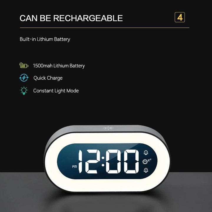 BowLift | Digital Alarm Clock with Night Light - Lumino