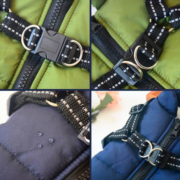 Azura | Waterproof Dog Jacket for Winter with Reflective Built-In Harness