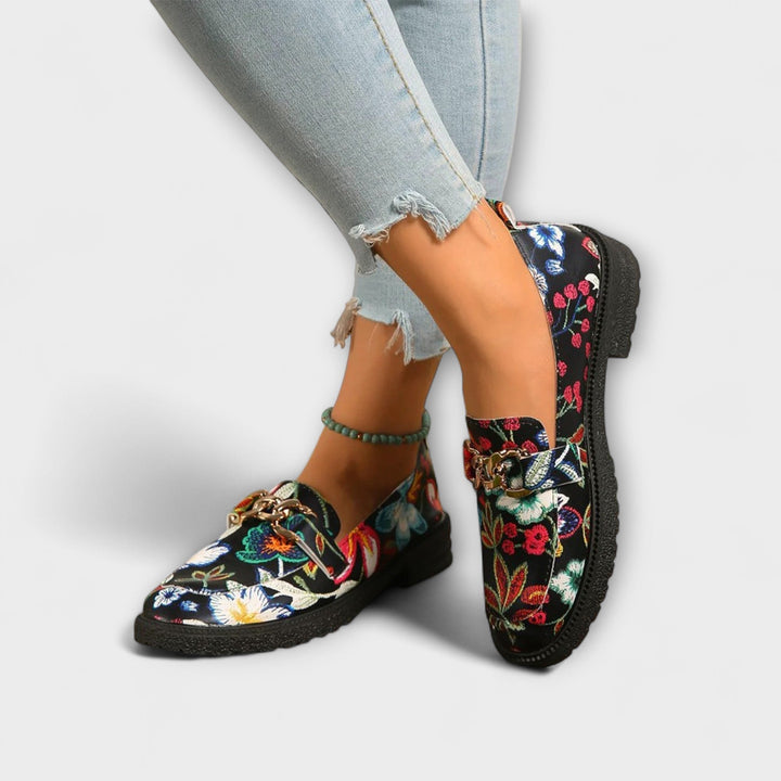 Orla – Colorful Loafers with Floral Design