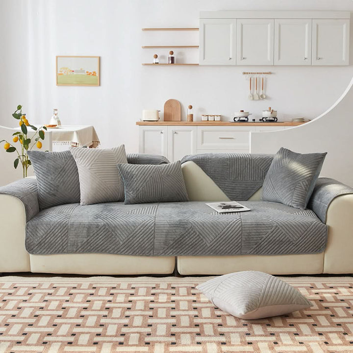 BowLift | PlushGrip – Non-slip plush sofa cover