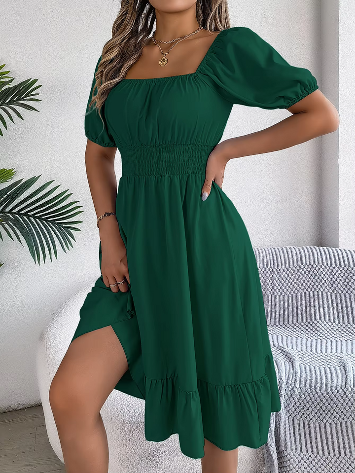 Riley™ - Stylish Short Sleeve V Neck Linen Dress