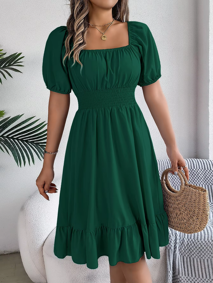 Riley™ - Stylish Short Sleeve V Neck Linen Dress