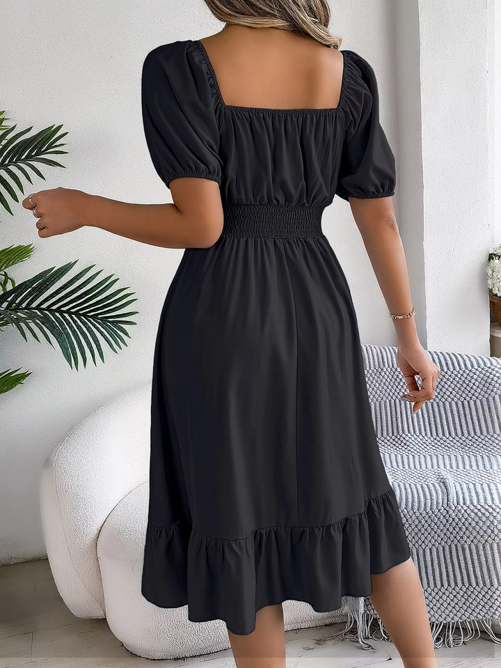 Riley™ - Stylish Short Sleeve V Neck Linen Dress