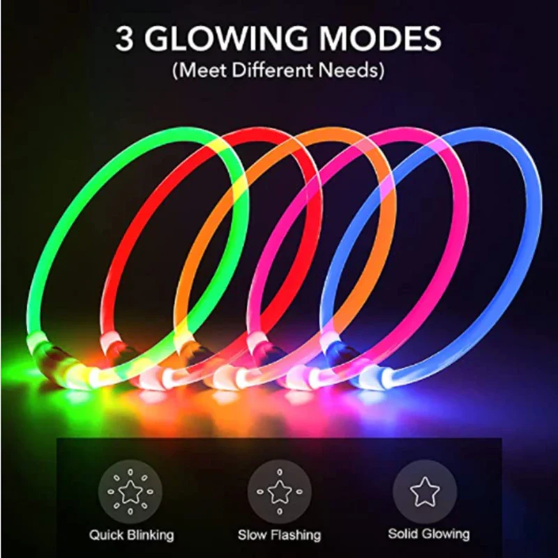 Azura | Light Up Dog Collar, USB Rechargeable LED Glowing Collar