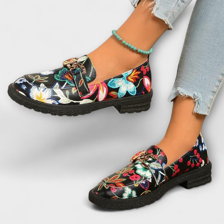 Orla – Colorful Loafers with Floral Design