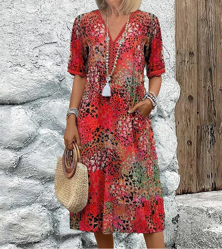 Andrea - Vibrant Midi Dress