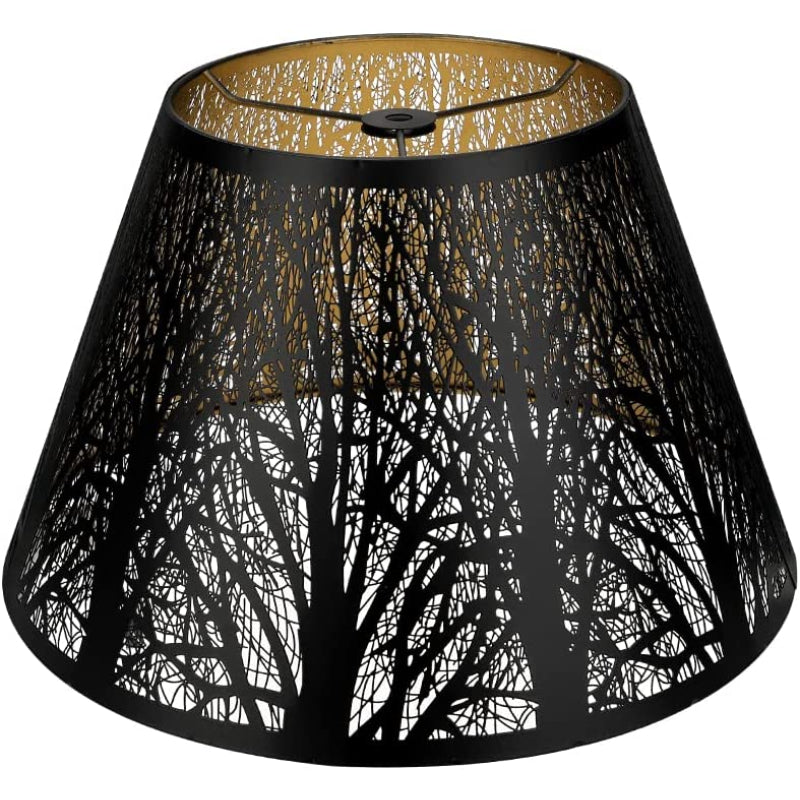 BowLift | Medium lampshade, barrel fabric lampshade for table lamp and floor lamp, 7x13x7.8 inches, natural ventilated linen, handmade, spider (white)