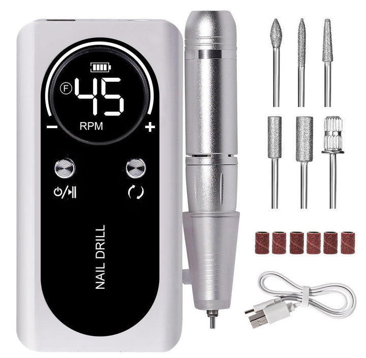 Azura | Professional 45000RPM portable electric nail file with rechargeable battery | Low noise level for manicure