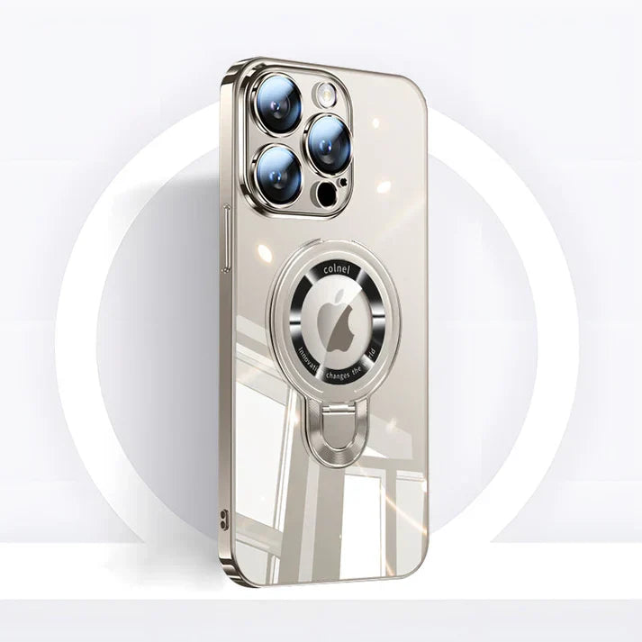 Azura | iPhone MagSafe Series | Transparent electroplated rotating stand phone case