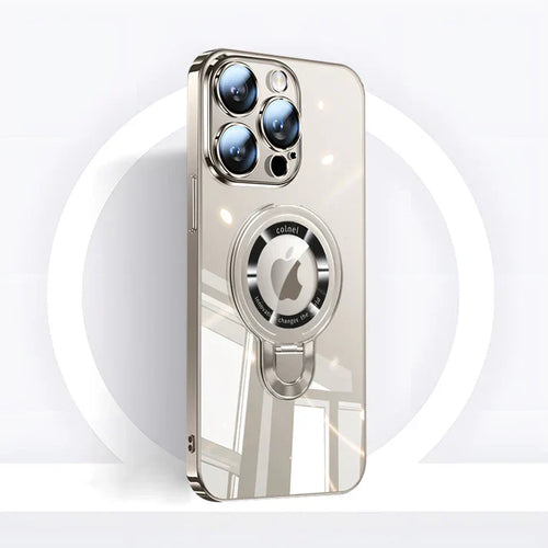 Azura | iPhone MagSafe Series | Transparent electroplated rotating stand phone case