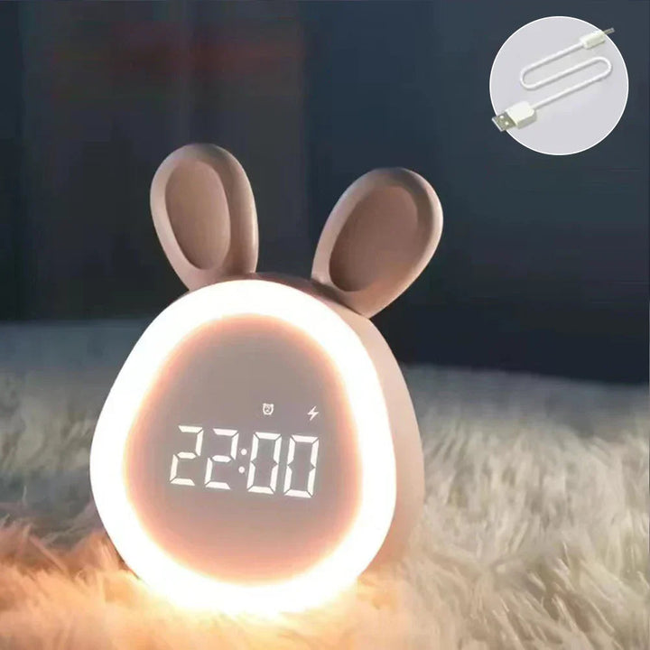 BowLift | GlowBunny – Cute Kids Alarm Clock with Night Light & Adjustable Brightness