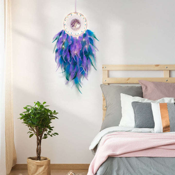 BowLift | Crystal Tree of Life Feather Glow Dreamcatcher