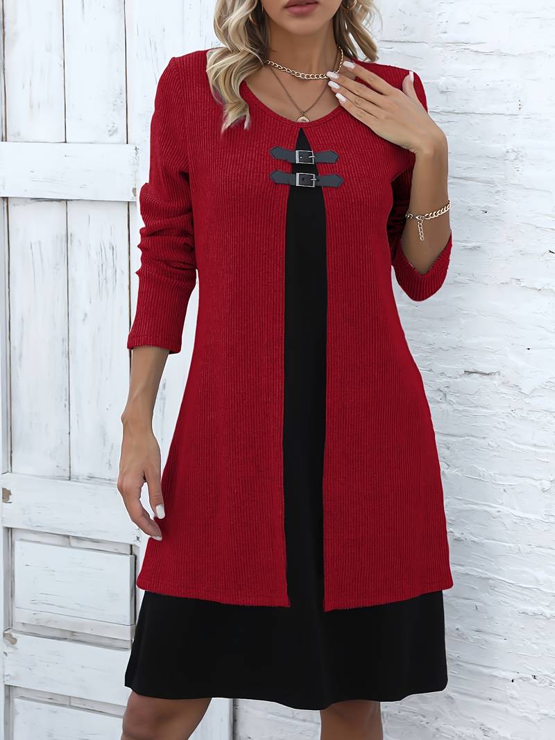 Shirahoshi - Autumn And Winter Round Neck Two-Piece Suit