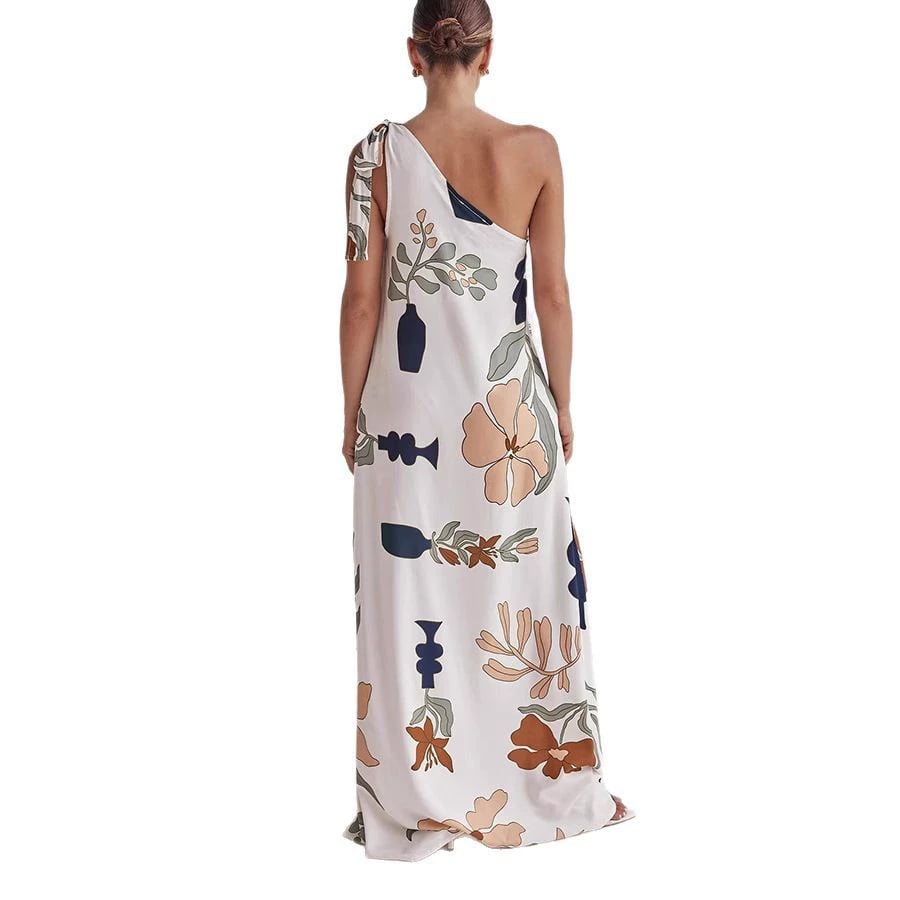 MILLIE – PRINTED ONE-SHOULDER MAXI DRESS