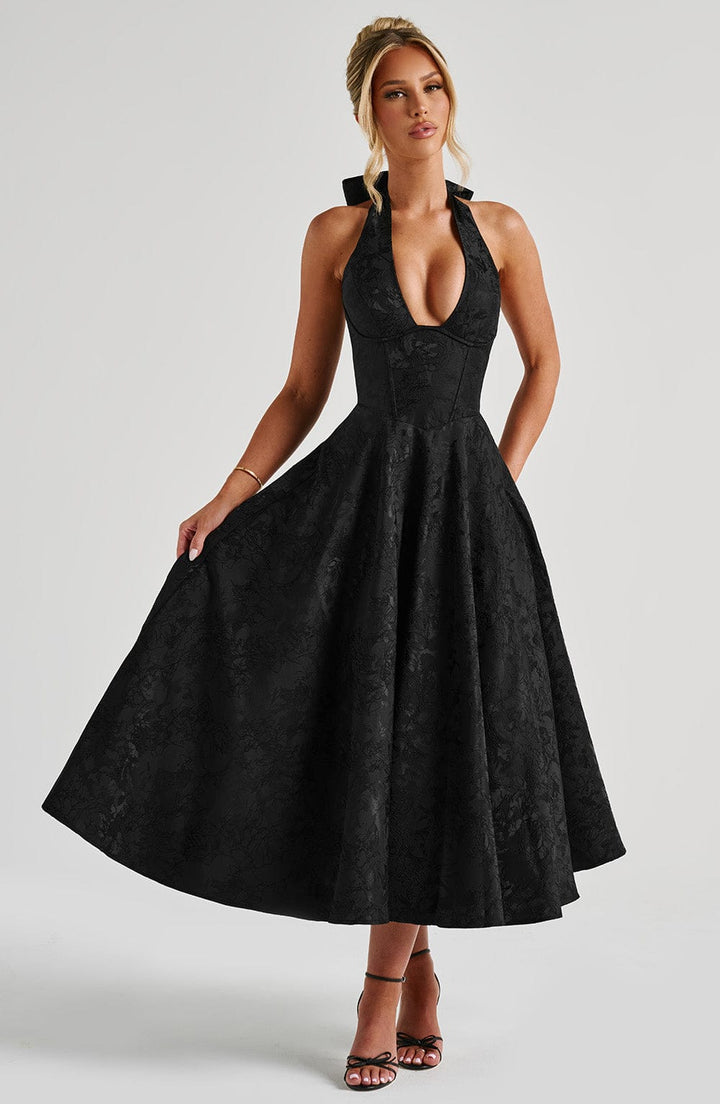 Eulalie - Chic V-Neck Backless Dress