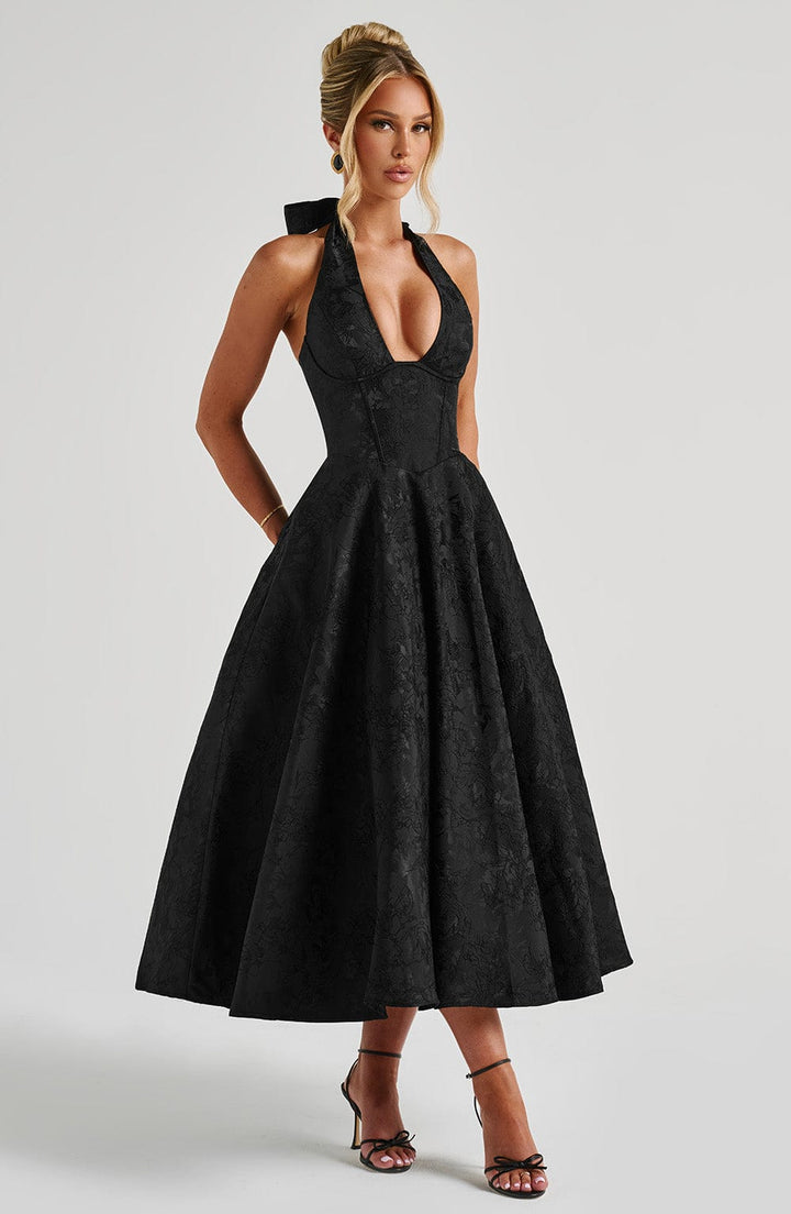 Eulalie - Chic V-Neck Backless Dress