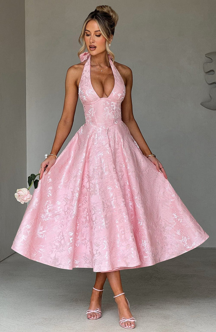 Eulalie - Chic V-Neck Backless Dress