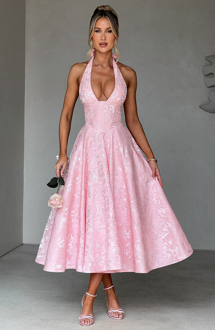 Eulalie - Chic V-Neck Backless Dress