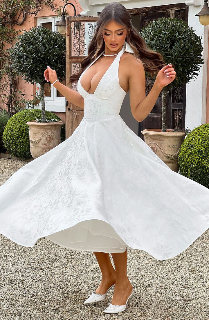 Eulalie - Chic V-Neck Backless Dress