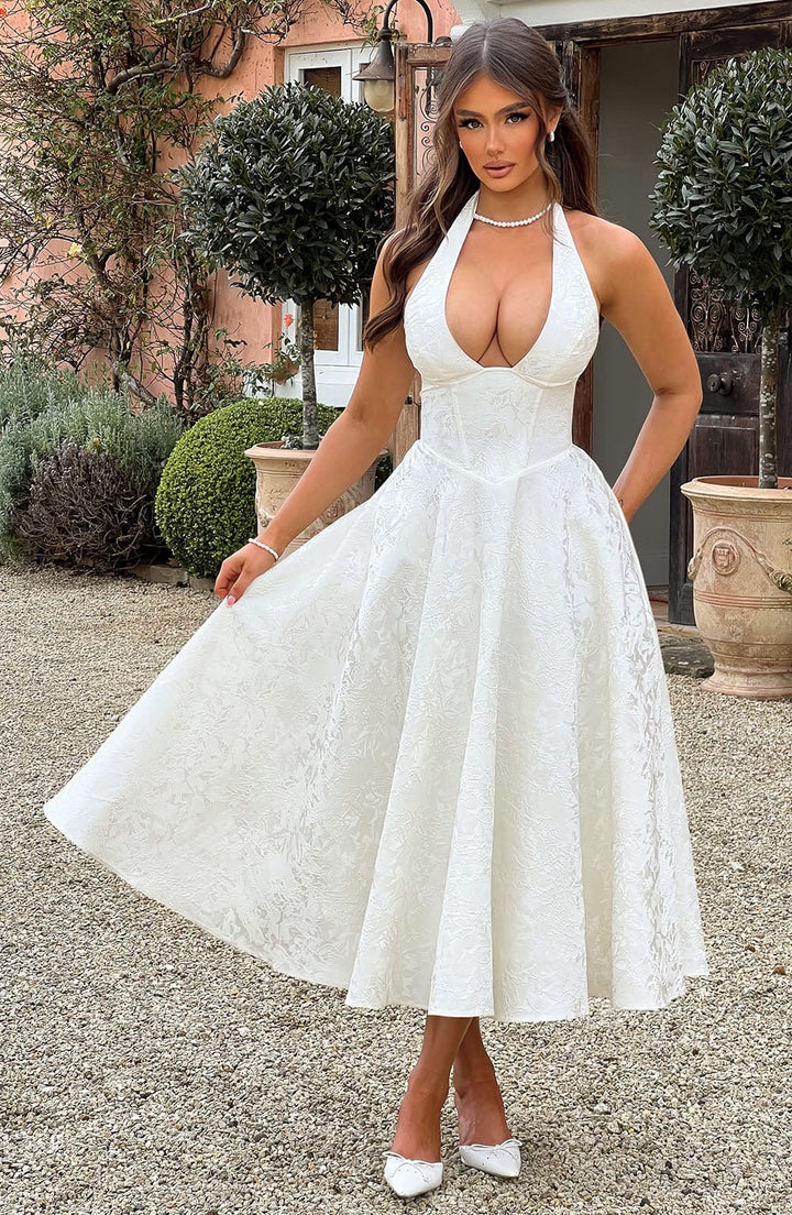 Eulalie - Chic V-Neck Backless Dress