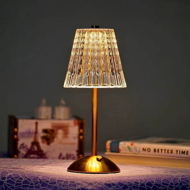 BowLift | Table Lamp with Crystal Shade and USB Charging