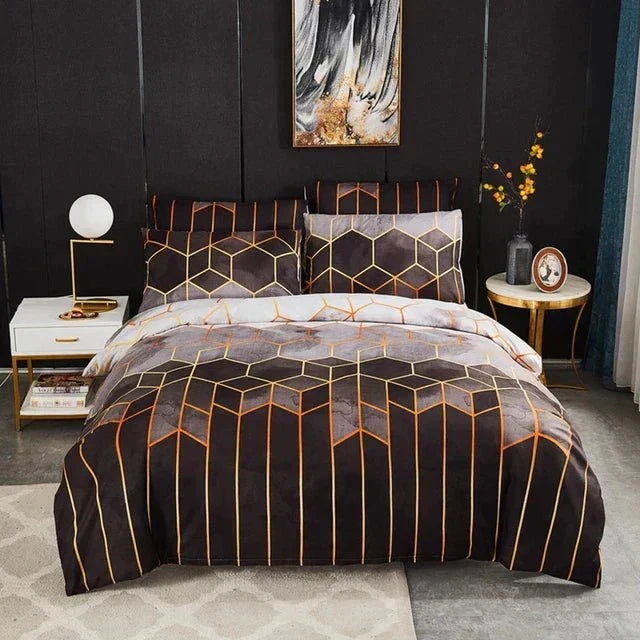 BowLift | Geometric Luxury Duvet Cover – Breathable & Cooling