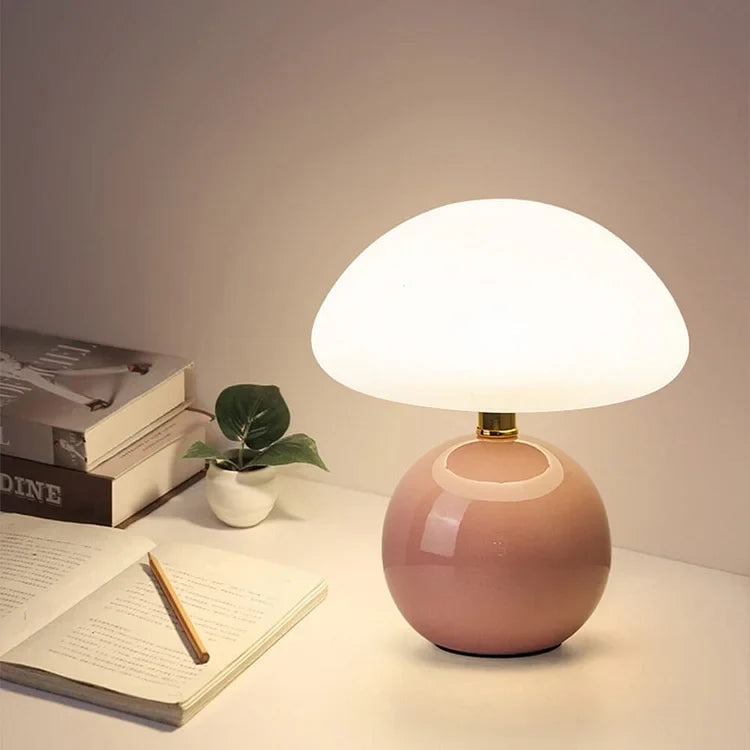 BowLift | Mushroom Shaped Table Lamp – Elegant French Cream Lamp for a Cozy Bedroom