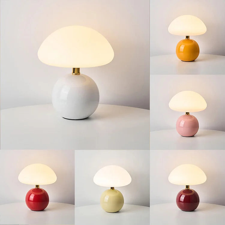 BowLift | Mushroom Shaped Table Lamp – Elegant French Cream Lamp for a Cozy Bedroom