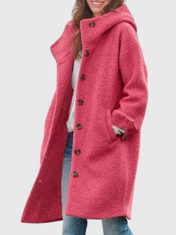 FREYA – TEXTURED HOODED COAT
