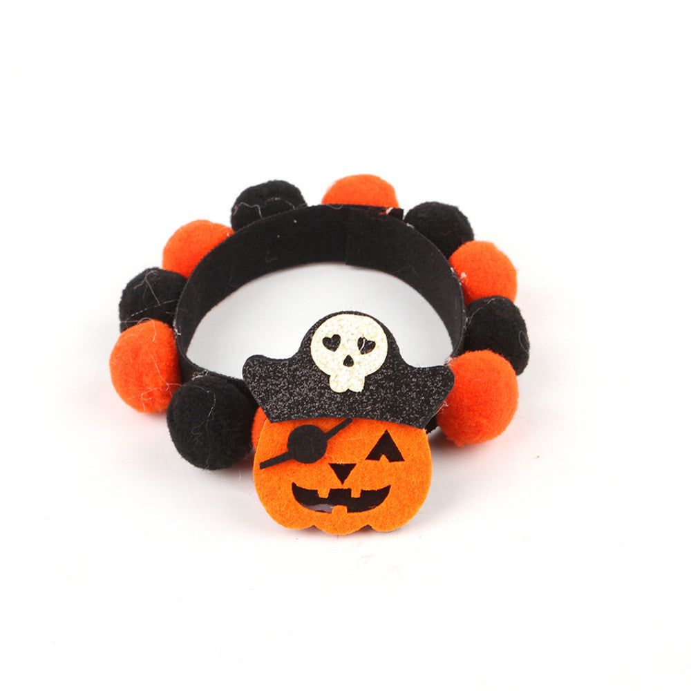Azura | Halloween Pet Collar – Adjustable Dog and Cat Neck with Pumpkin and Skull Designs