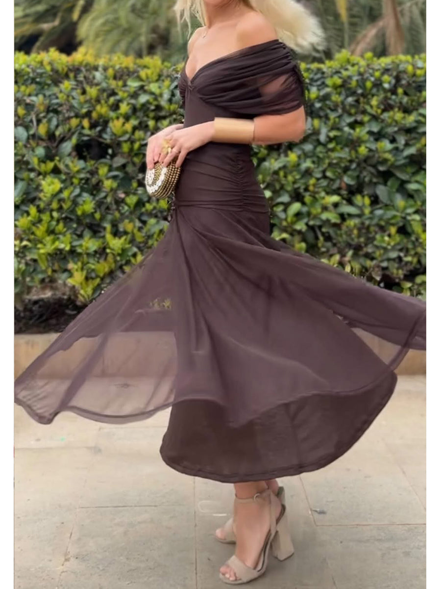 JENNIE – THE ELEGANT OFF-THE-SHOULDER MIDI DRESS
