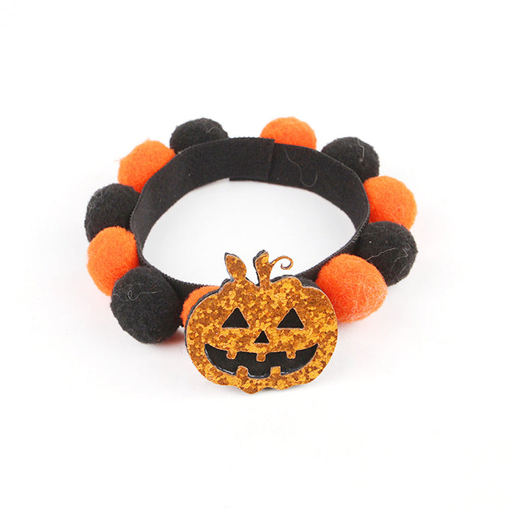 Azura | Halloween Pet Collar – Adjustable Dog and Cat Neck with Pumpkin and Skull Designs