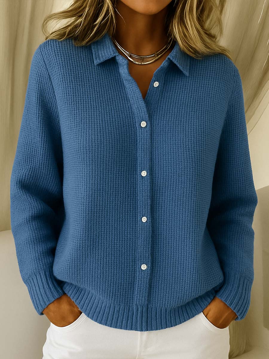 ANNA – COZY BUTTON-FRONT KNIT SWEATER