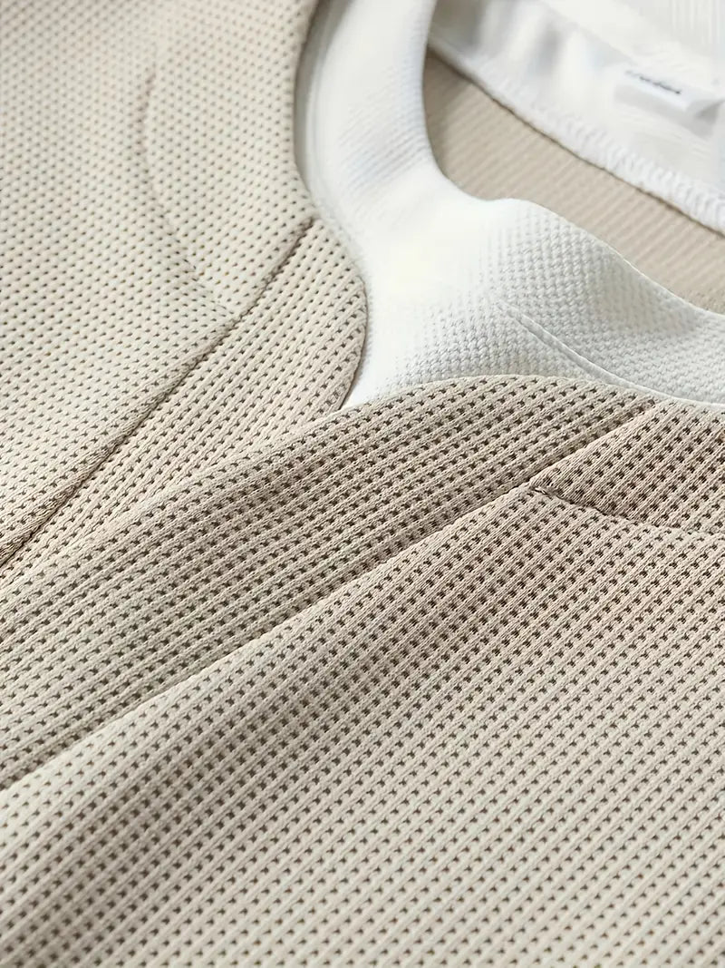 JAMES – TEXTURED V-NECK LAYERED SWEATSHIRT