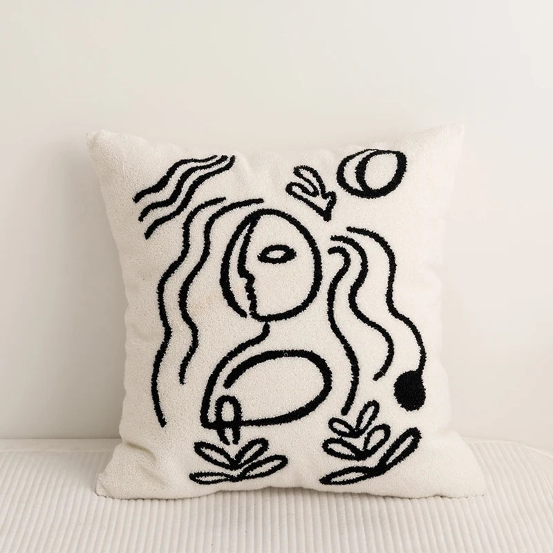 BowLift | Cozy Abstract Embroidery Cushion Covers
