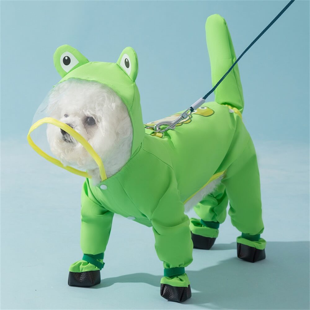 Azura | Dog Animal Shaped Overall Raincoat Waterproof Cover Including Tail
