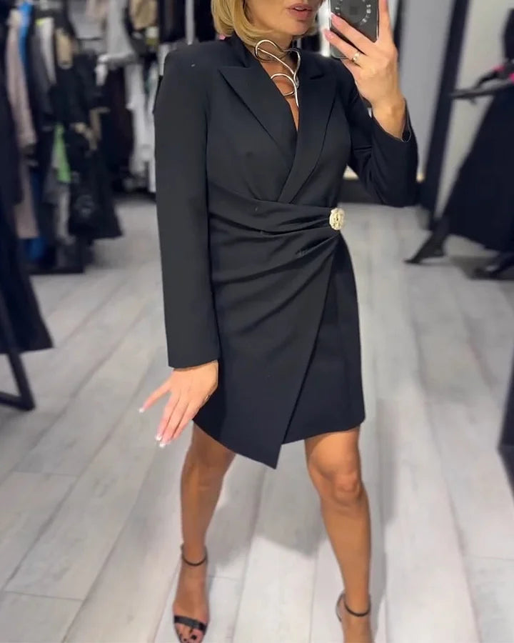 Funshine - Suit Collar Fashion Slim Fit Dress