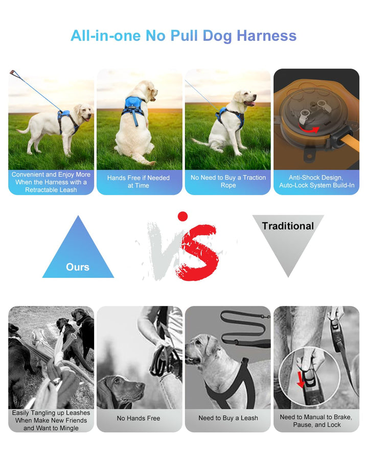 Azura | mamymarket™ - Dog Harness and Retractable Leash Set All-in-One