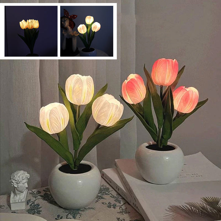 BowLift | LED Tulip Nightstand Lamp Flower Table Lamp