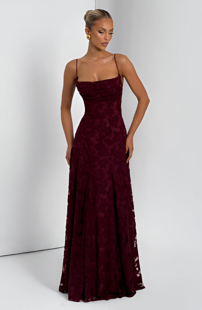 Alona - Elegant Lace Corset Maxi Dress